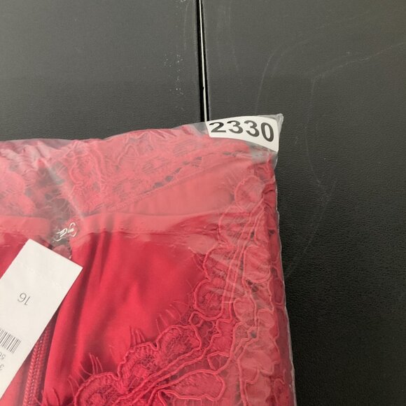 Talbots Dress Womens Sz 16 Red Lace Overlay Sweetheart Neckline Event Wedding - Picture 13 of 13